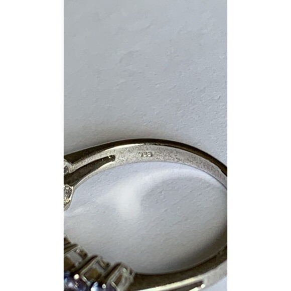 Purple Pyramid Ring Size 7 - 1.6 ct Lolite Rhodium Plated .925 Sterling Silver - Picture 7 of 8